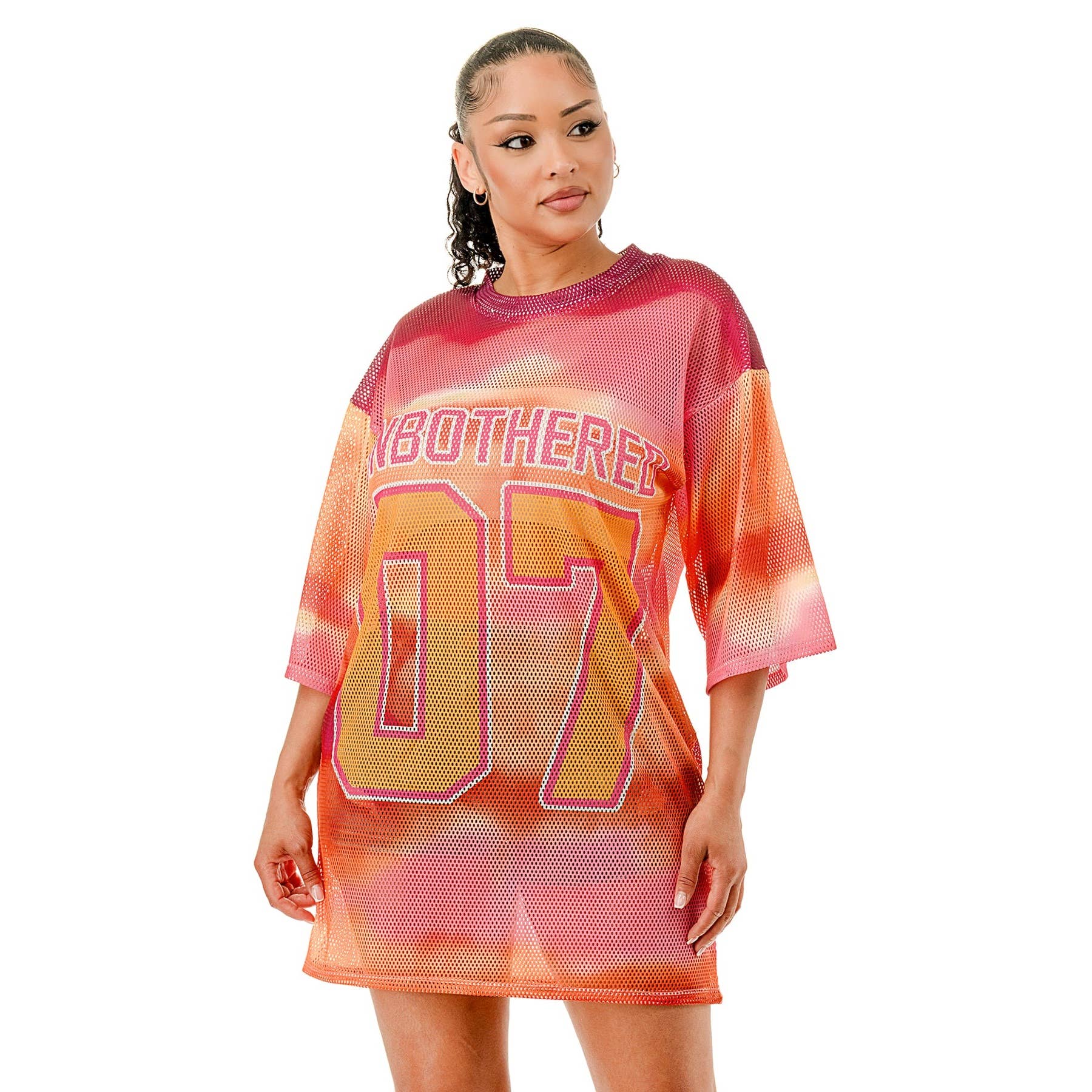 DORCAS – T-shirt – Mulher por atacado – T-shirt de Manga Curta em Rede com Corte Largo0