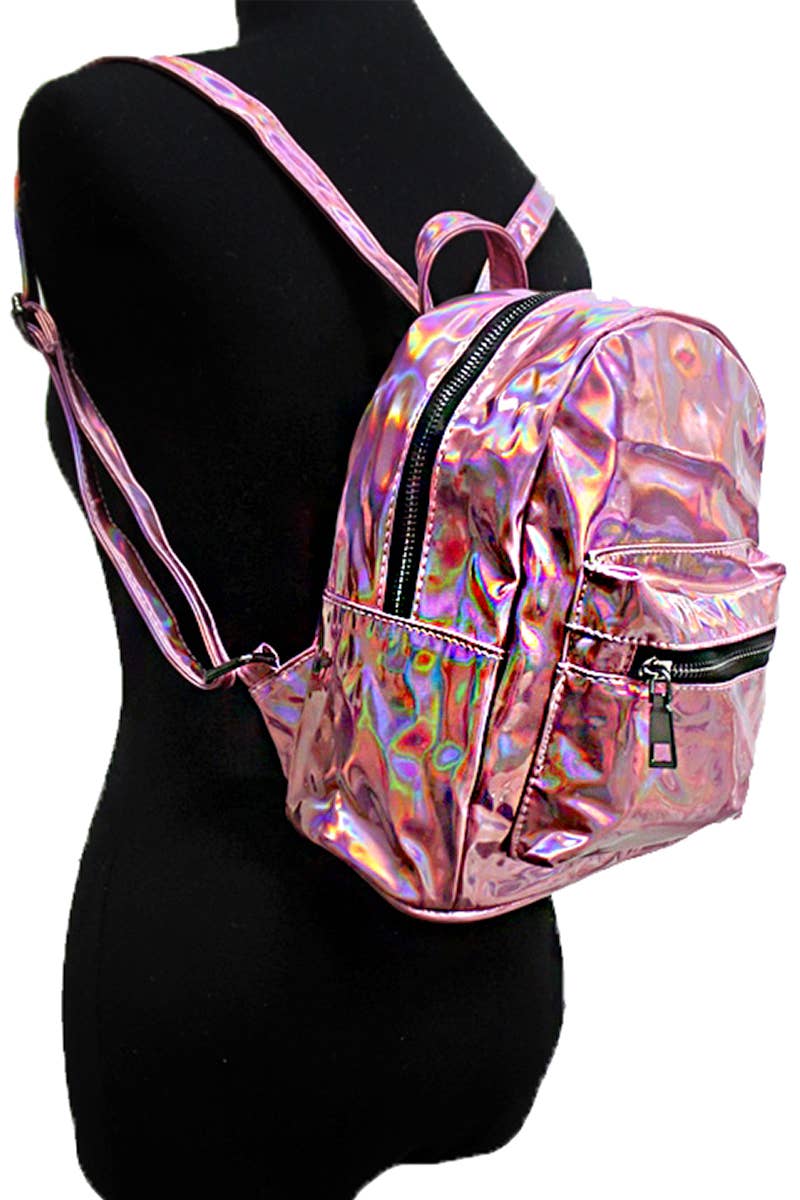 Cap Zone - Wholesale Backpack - Women's - Shiny Retro Rave Festival Metallic Gloss Backpack2
