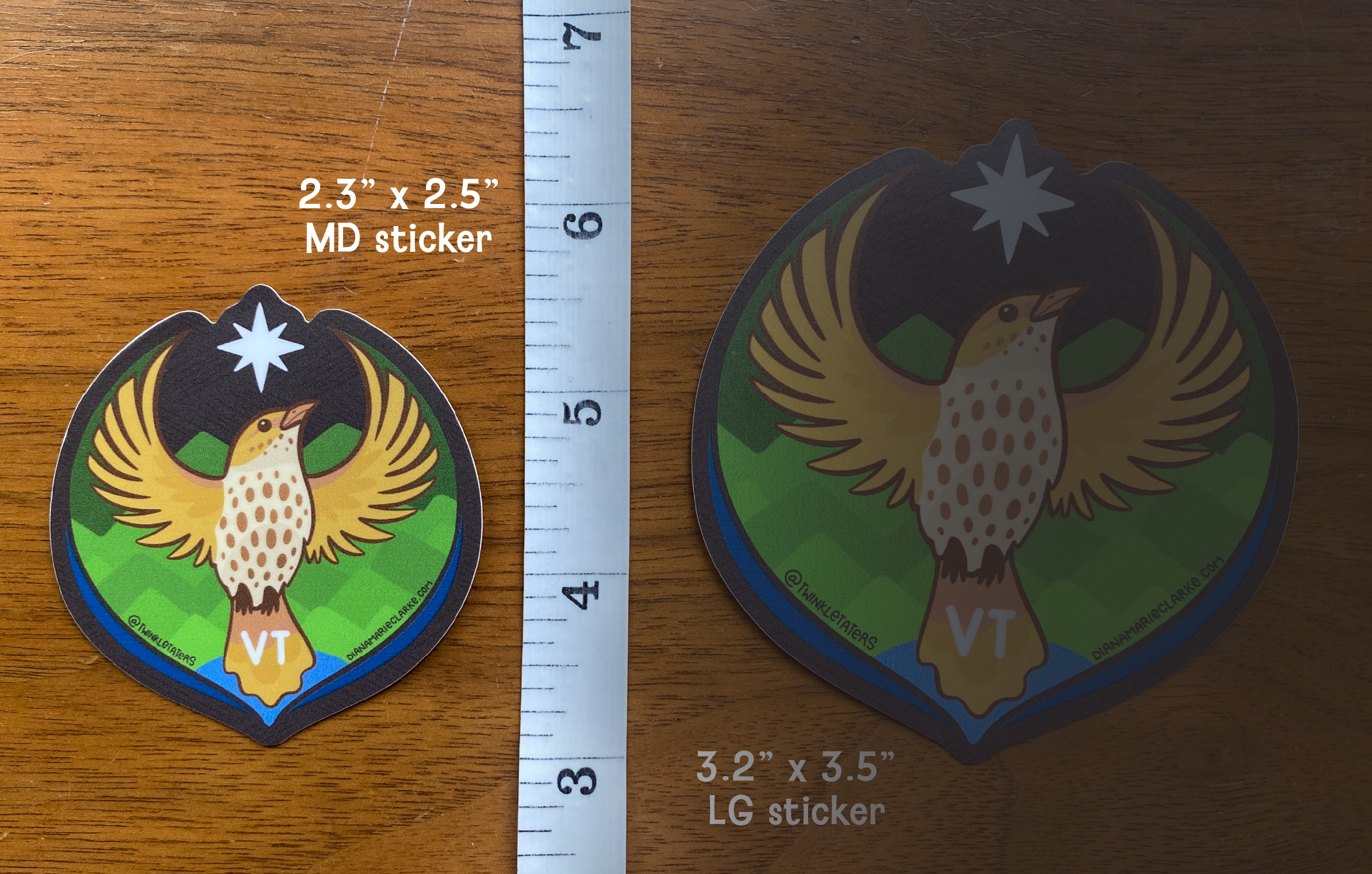 Designs by Diana - twinkletaters - Wholesale Sticker - Vermont Rebel Thrush Vinyl Sticker0