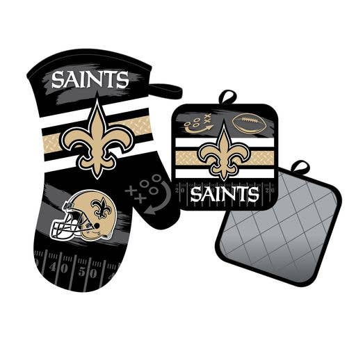 Mojo Licensing - Wholesale Oven Mitt/Pot Holder - NFL New Orleans Saints Oven Mitt and Pot Holder0