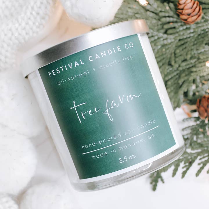 "Tree Farm" Scented Soy Candle, 8.5 ounce for wholesale by Festival Candle Co.