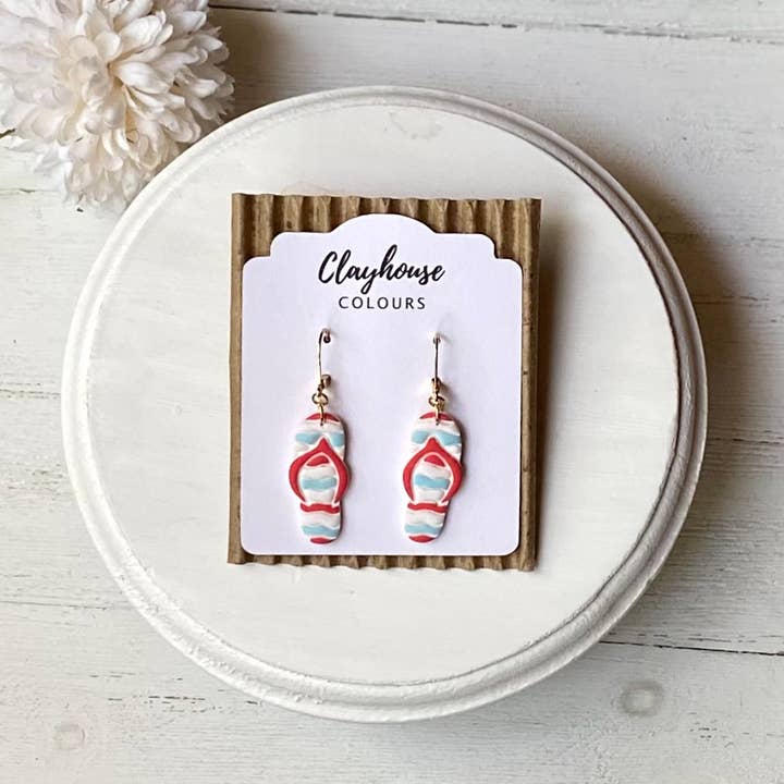 Clayhouse Colours - Wholesale Dangle Earrings - Fourth of July Handmade Earrings | Red White & Blue Earrings8