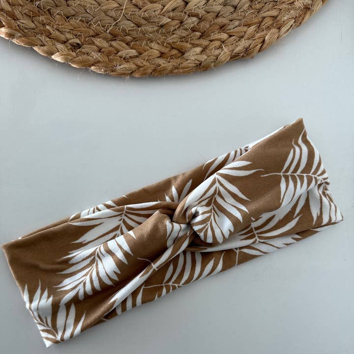 Tan Palm Adult Headband for wholesale by Kaardal Kraft