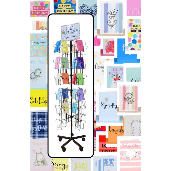 360 Greeting Cards + FREE Wire Floor Spinner. Save $220.00 for wholesale by Lil's Cards