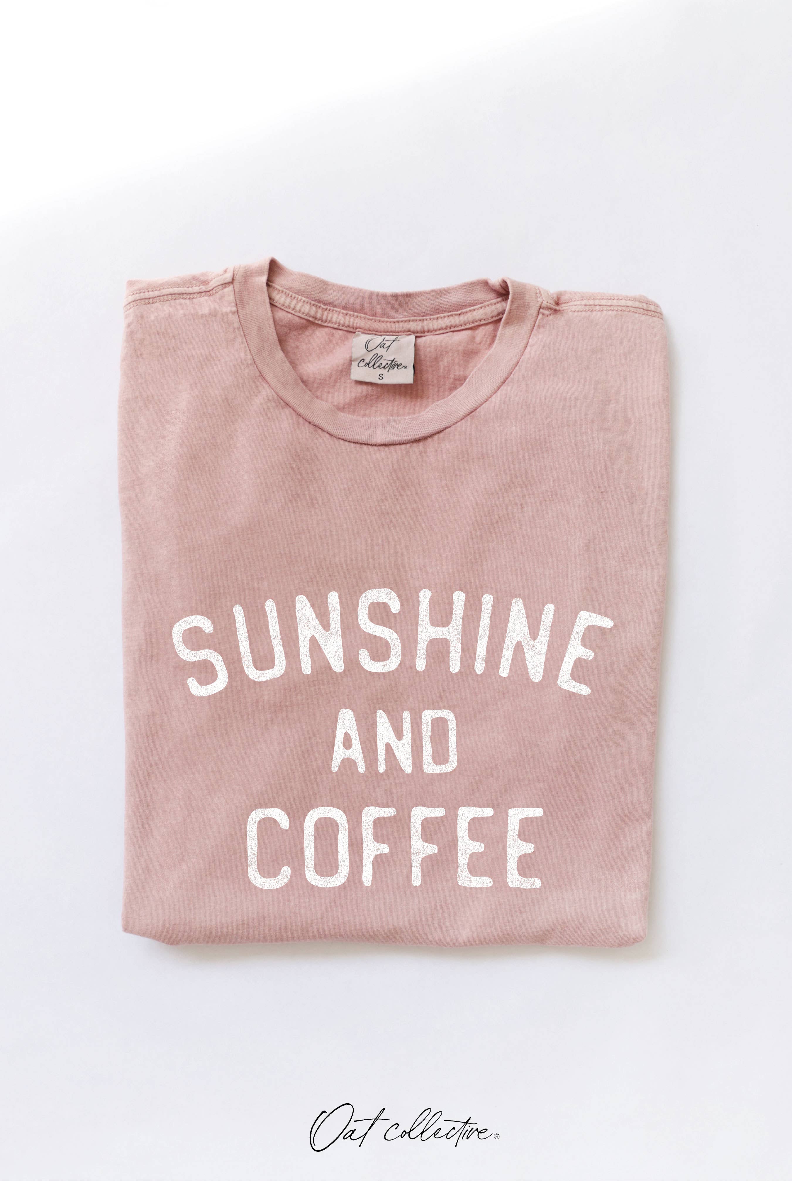 OAT COLLECTIVE - Wholesale Screen Printed T-Shirt - Women's - SUNSHINE AND COFFEE Mineral Graphic Top 1