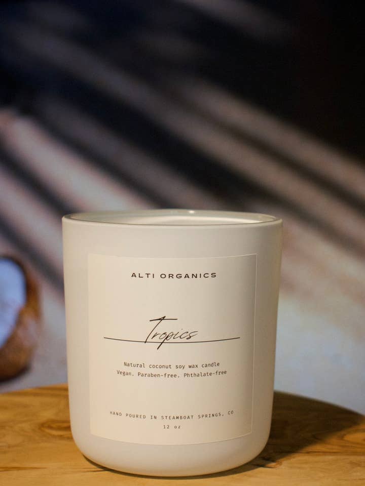 Tropics Candle (12oz) for wholesale by ALTI ORGANICS