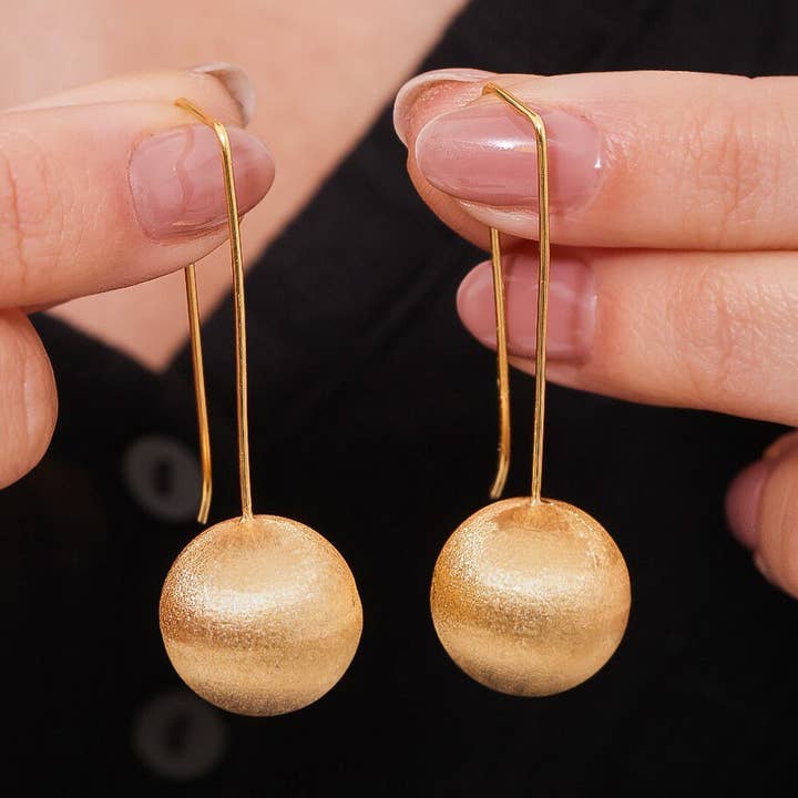 Chunky Dangle Drop Contemporary Disco Ball Oorbellen voor wholesale door idiliusjewelry