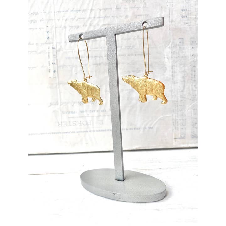 Red Truck Designs - Wholesale Dangle Earrings - Gold Bear Earrings Polar Bear Grizzly Bear Charm Earrings