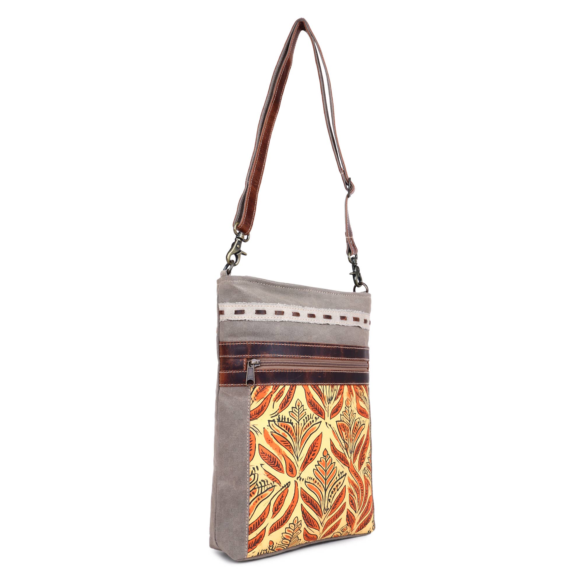 Sixtease Bags USA - Wholesale Shoulder Bag - Women's - Canvas & Leather Women's Shoulder Bag - Spring Leaves1