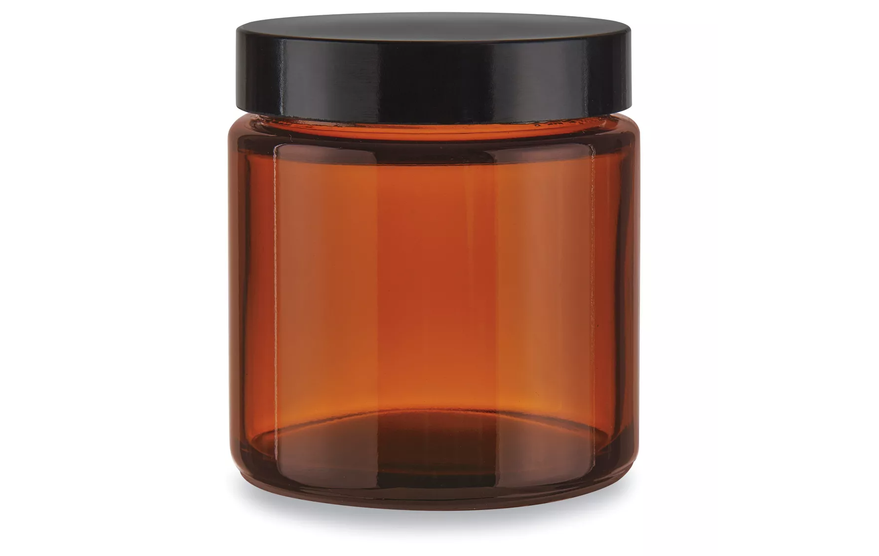 River Birch Candles - Wholesale Jar - 8oz Amber Jar with Black Plastic Lid0