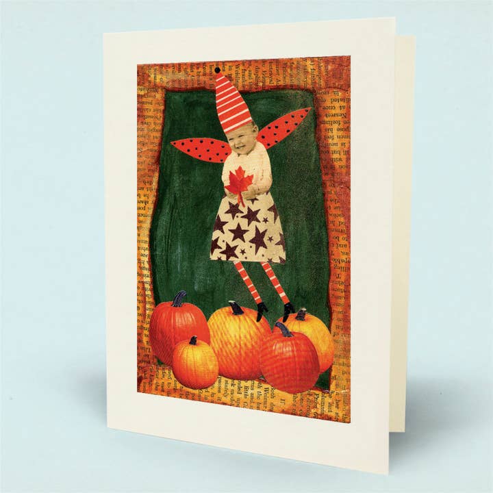 Pumpkin Fairy Card for wholesale by Mina Lee Studio