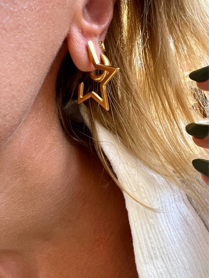 Gold Stud Earrings, Dainty Earrings, Minimal Studs, Stars for wholesale by Christina Christi