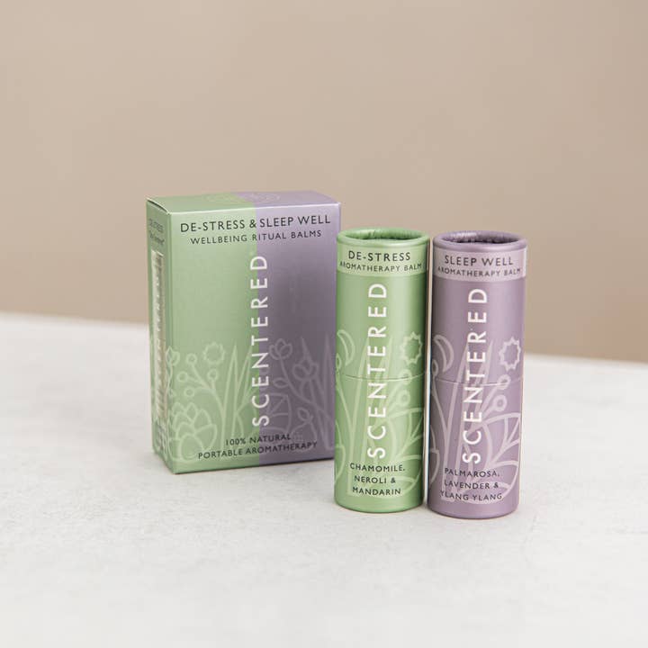 De-stress & Sleep Well Aromatherapy Balm Duo x 6 for wholesale by Scentered
