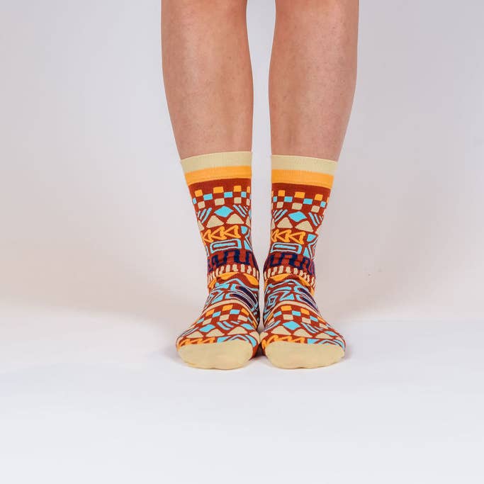 Olisha socks - Wholesale Socks - Unisex - Sema Burnt ochre - Organic Cotton Socks0