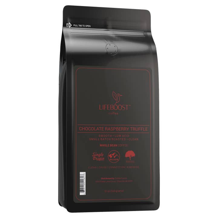 Chocolate Raspberry Truffle for wholesale by Lifeboost Coffee