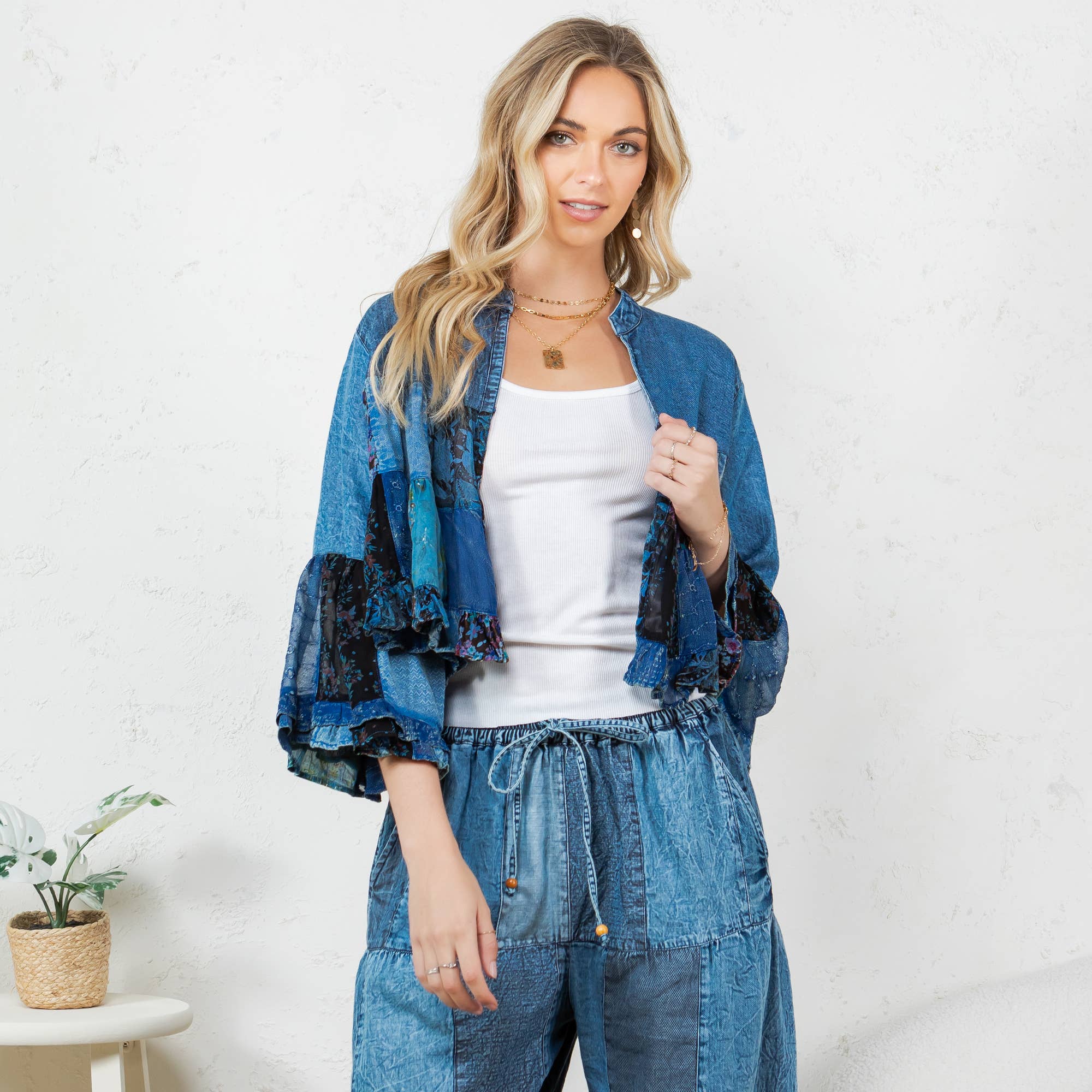 Young Threads - Wholesale Kimono - Women's - Boho Kimono Shrug with Bell Sleeves - New4