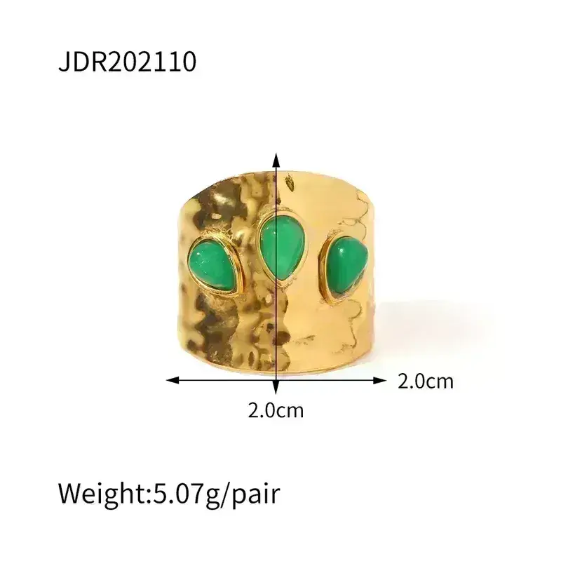 Sweet Cherry Sky - Wholesale Cocktail/Statement Ring - Stainless Steel Rings Gold Plated2