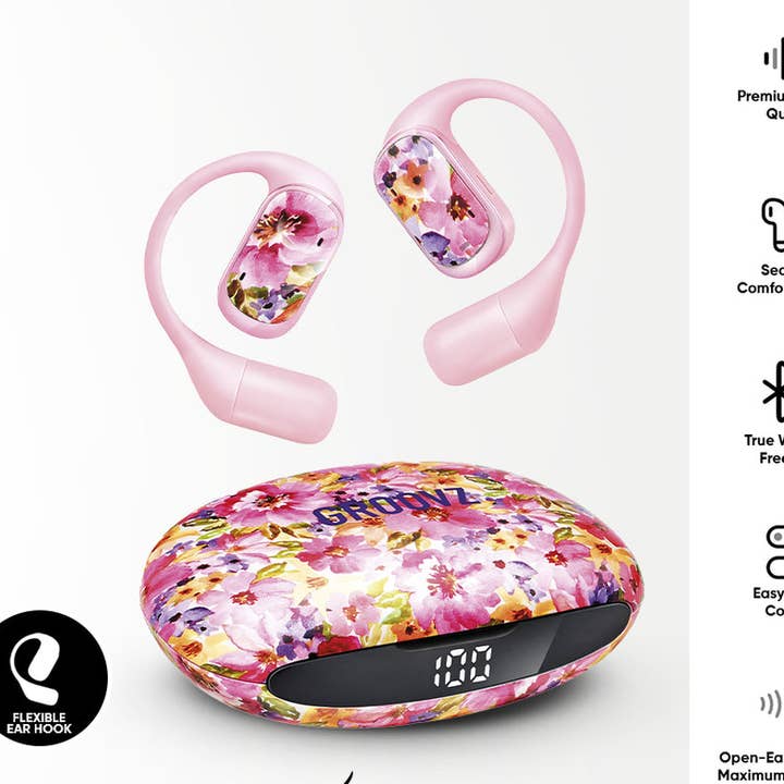 Groovz Open-Ear True Wireless Headphones with Smart Battery Display for wholesale by Groovz Audio