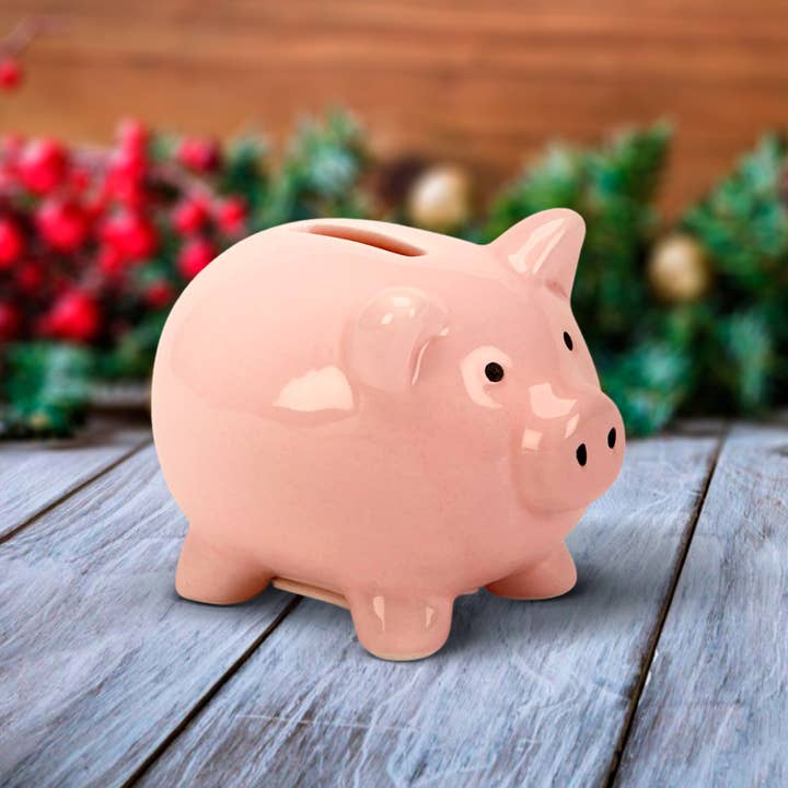 Creative Gifts International Inc. - Wholesale Money/Piggy Bank - Small Pink Ceramic Piggy Bank