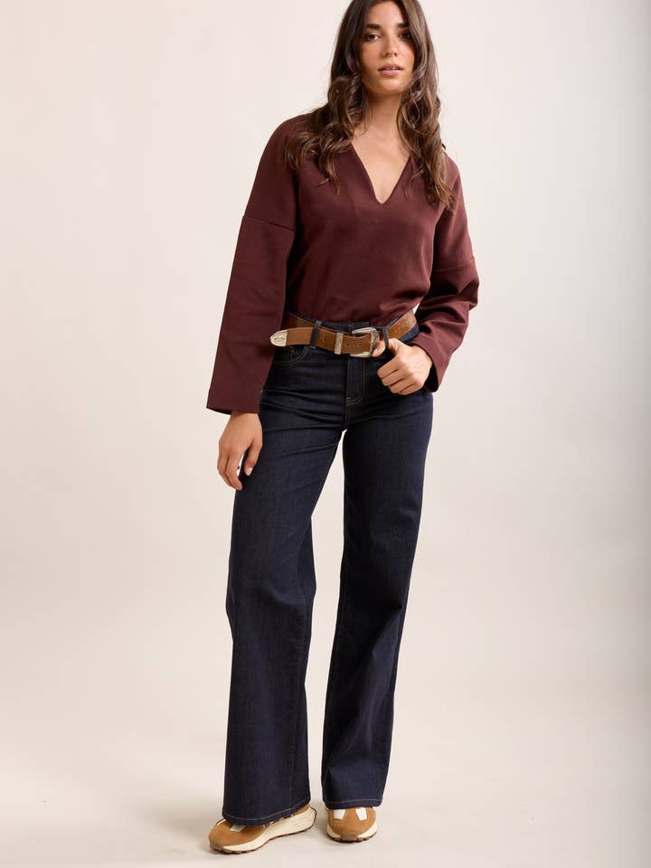 Toxik3 jean taille haute wide leg for wholesale by Toxik3