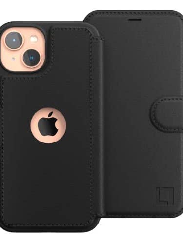 iPhone 14 Plus Leather Wallet Case - Black for wholesale by LUPA Legacy