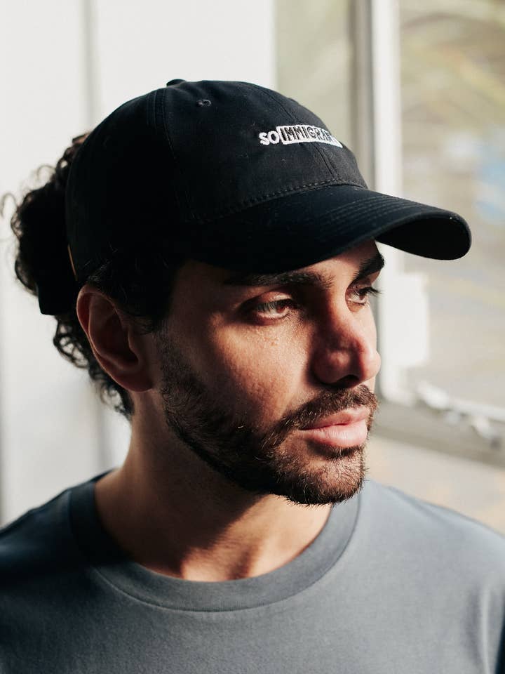 Black Embroidered So Immigrant Six Panel Cap for wholesale by So Immigrant