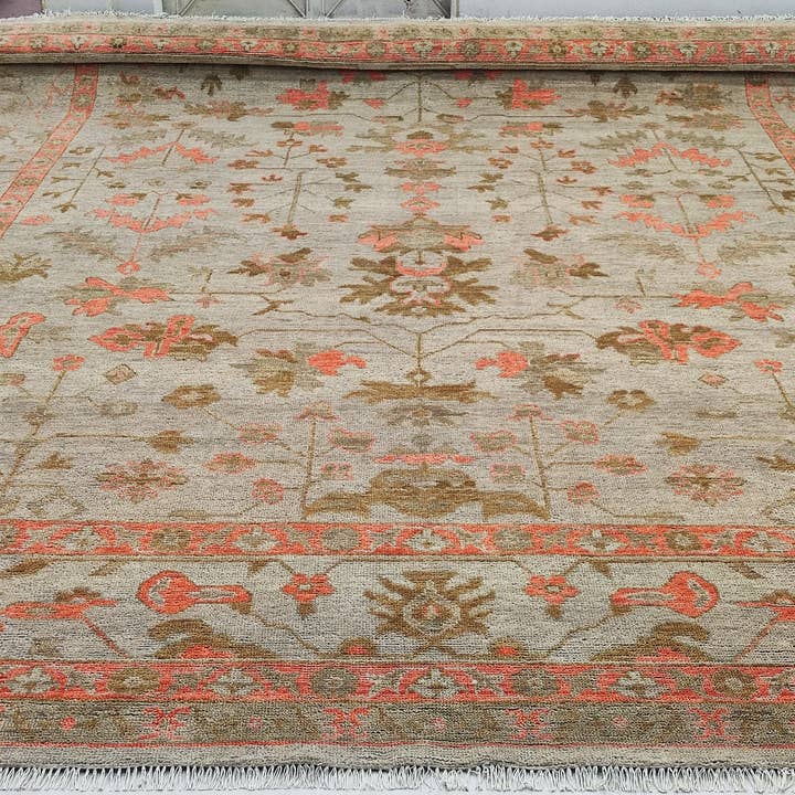 Banana Manor Rug Co. - Wholesale Area Rug - Callie Sadecki 12x15 Grey and Orange Hand-Knotted Oushak