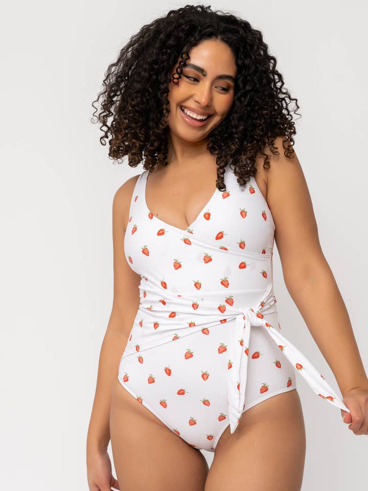 Strawberry Wrap Front One Piece for wholesale by Coral Reef Swim