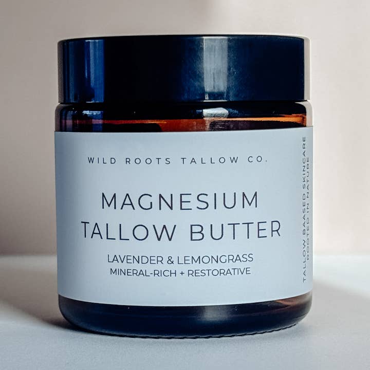 Lavender Lemongrass Magnesium Tallow Whip for wholesale by Wild Roots Tallow Co.