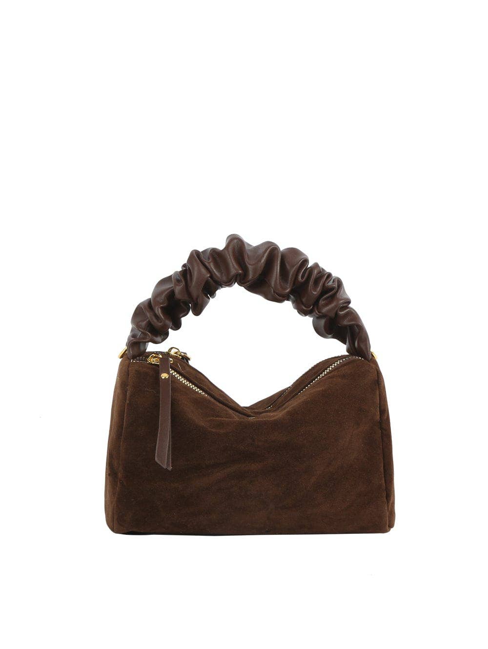 MiMi Wholesale - Wholesale Top Handle Bag - Women's - GMS0095 Faux Suede Ruched Handle Crossbody/Satchel Bag18