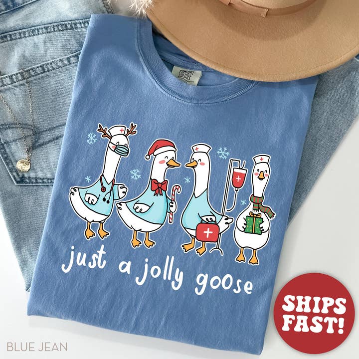 Comfort Colors Silly Goose Christmas Nurse Shirt, Christmas for wholesale by Glaime
