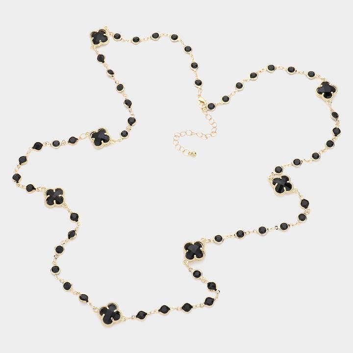 Sensibling Corp. - Wholesale Pendant/Charm Necklace - Quatrefoil Station Long Necklace2