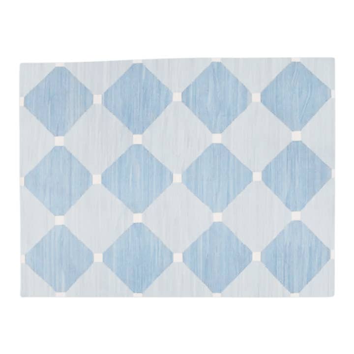 Maia Homes - Wholesale Area Rug - Diamond Blue Classic Dhurrie Cotton Rug