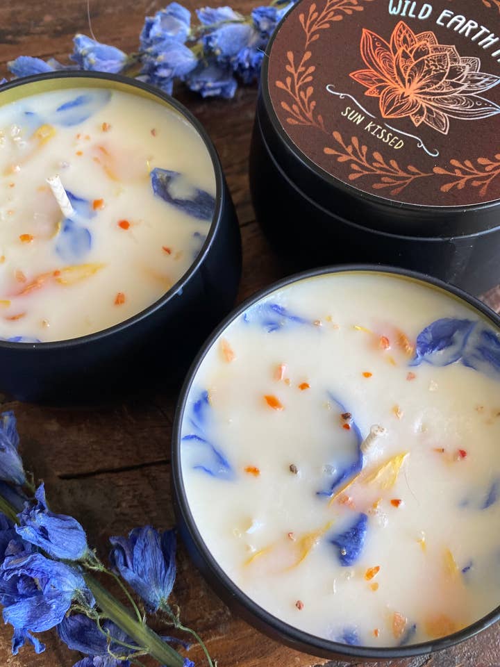Sun Kissed 8oz aromatherapy candle for wholesale by Wild Earth Mama