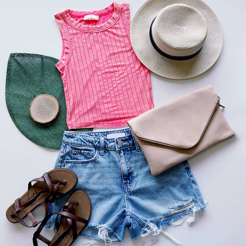 42POPS - Wholesale Tank Top - Women's - `.Ribbed Sleeveless Crop Tank Top10