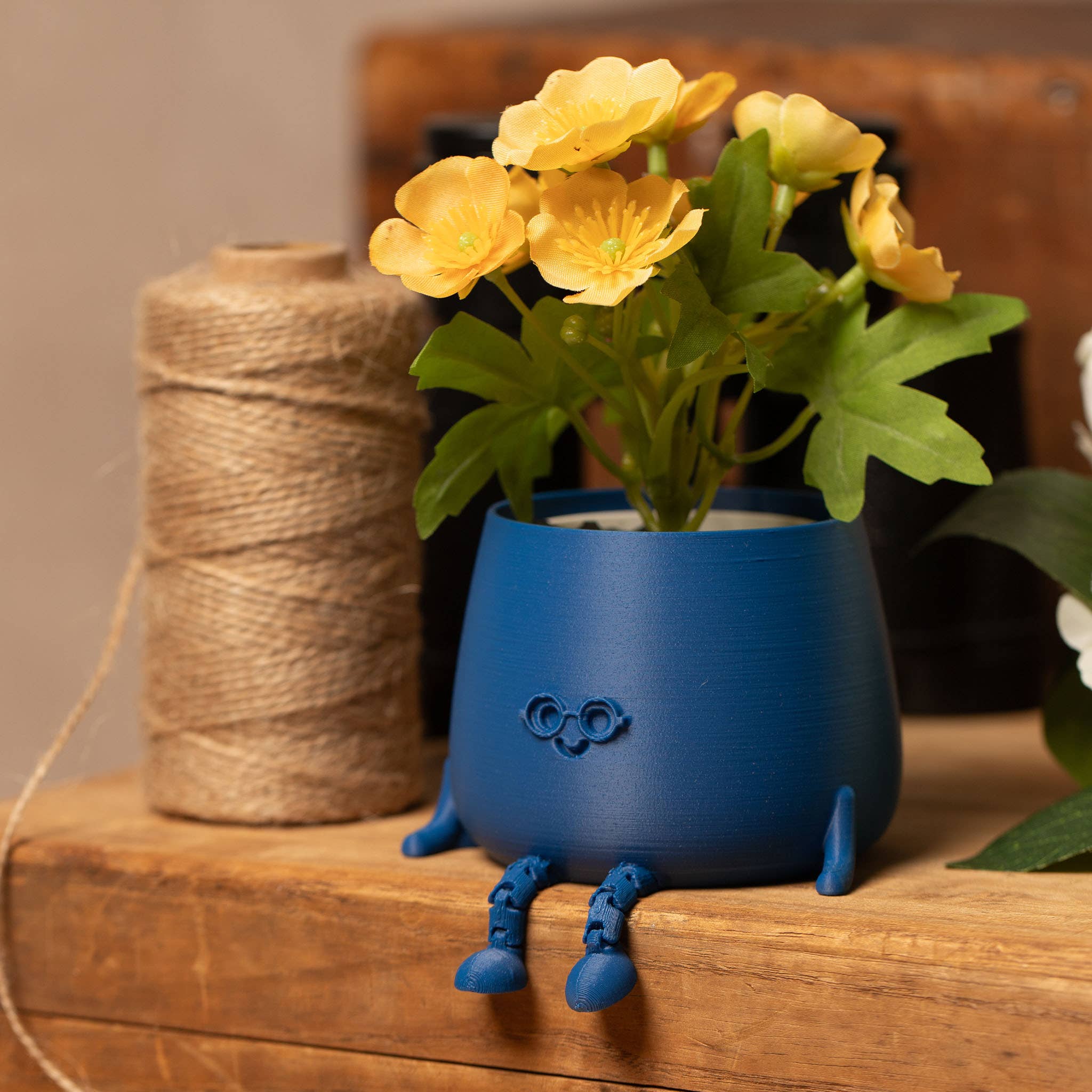 Ingadi - Wholesale Plant Pot - Happy Pot Planter Glasses - Cobalt4