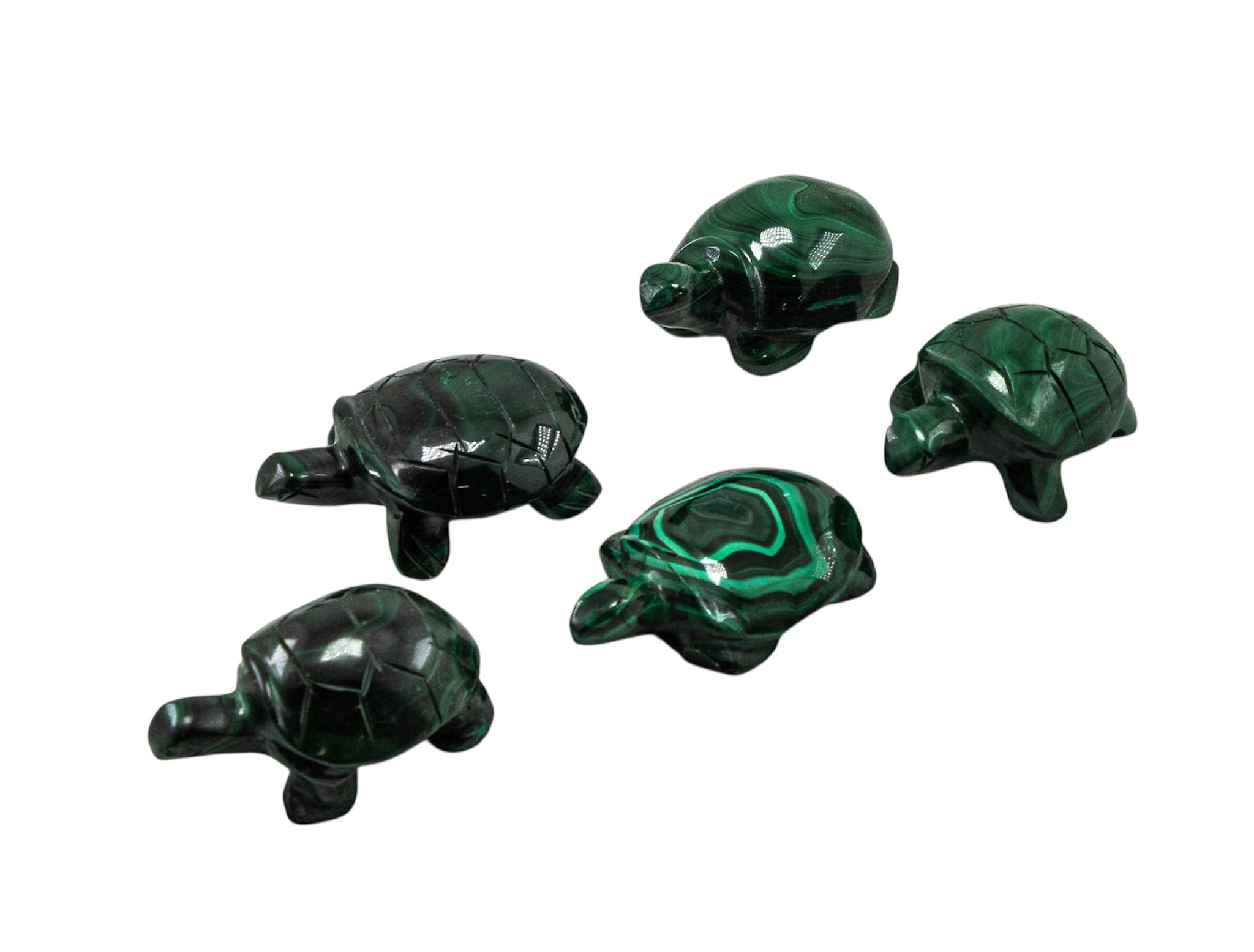 Quasar Gems USA – Großhandel Dekofigur – Polierte Malachit-Schildkröten-Figuren, handgeschnitzt1
