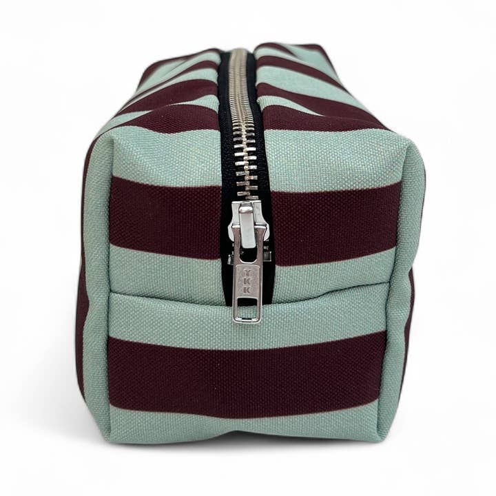 Blocketui · Gestreift grün/aubergine für den Großhandel von De Lange Tafel