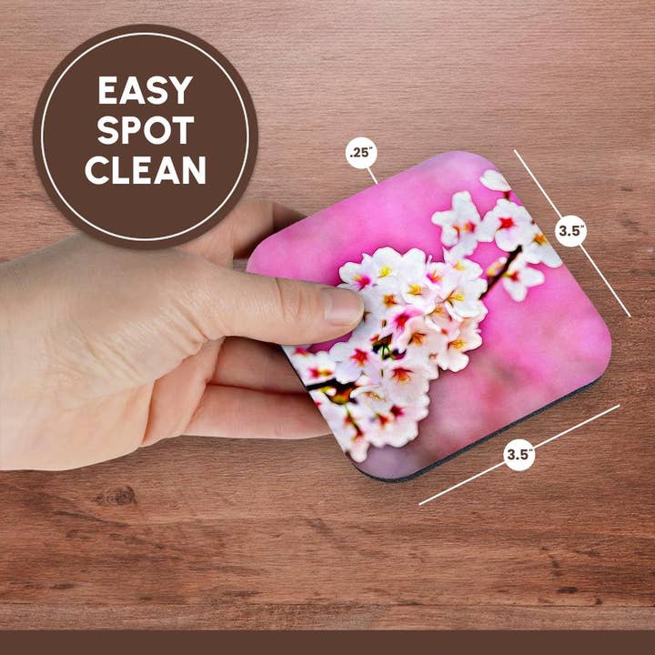 3dRose – Großhandel Untersetzer – 3dRose, Schönes Bild eines lichtdurchfluteten Kirschblütenblumen-Gemäldes, Untersetzer13