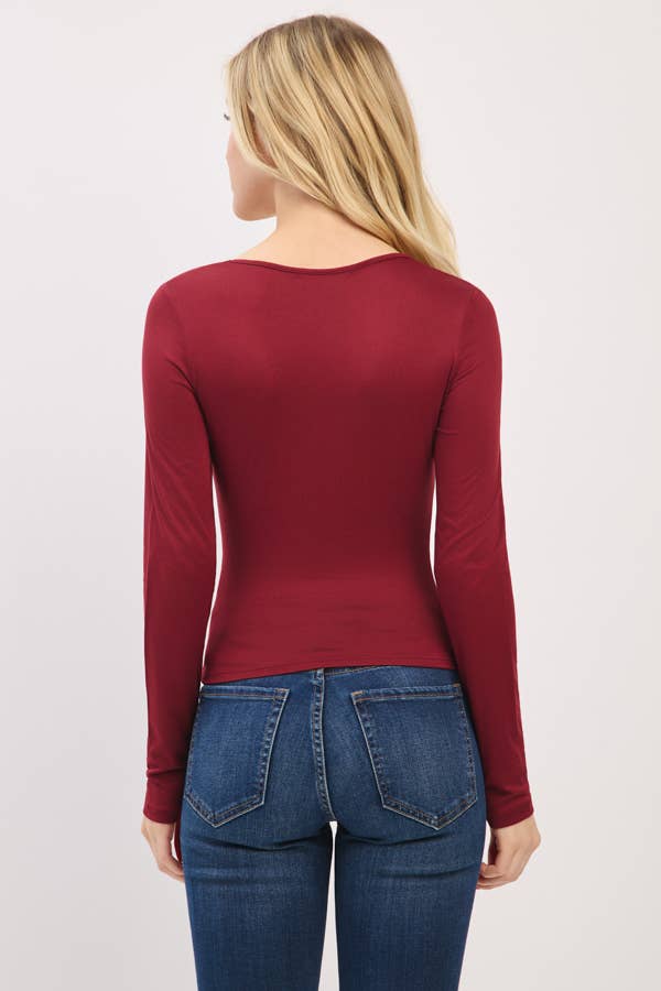 Heart & Hips - Wholesale Knit Top - Women's - JT56670L - SWEETHEART NECK W/RUCHED LONG SLEEVE TOP20