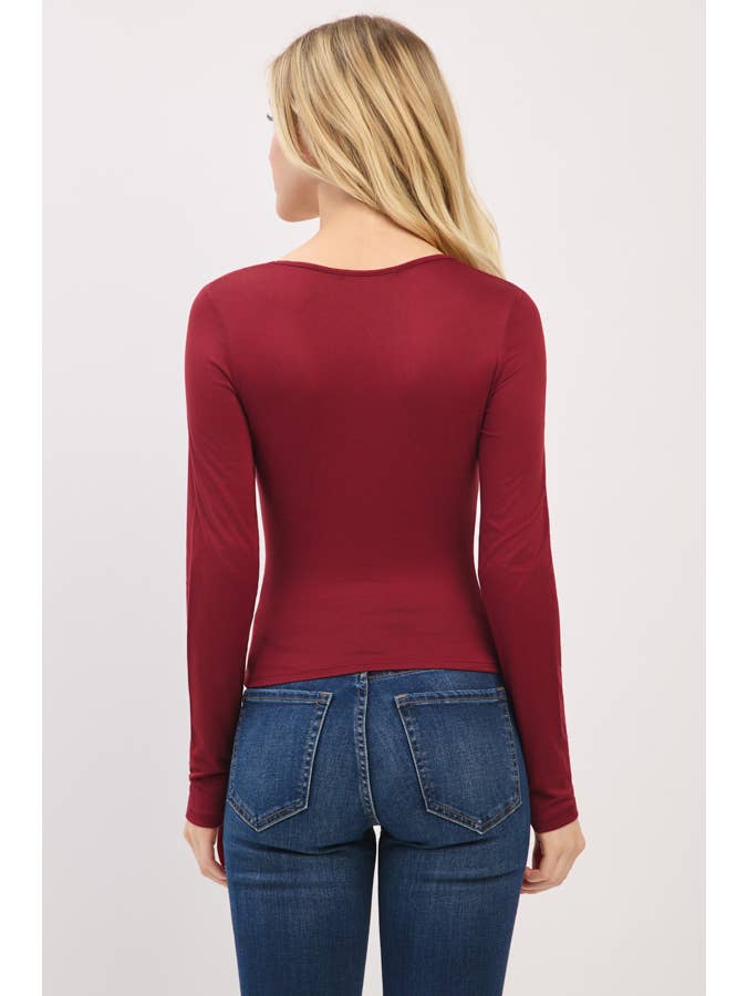 Heart & Hips - Wholesale Knit Top - Women's - JT56670L - SWEETHEART NECK W/RUCHED LONG SLEEVE TOP20