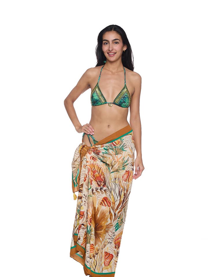 Natural coral Pareo scarf coverup 5481
for wholesale by Ranee's