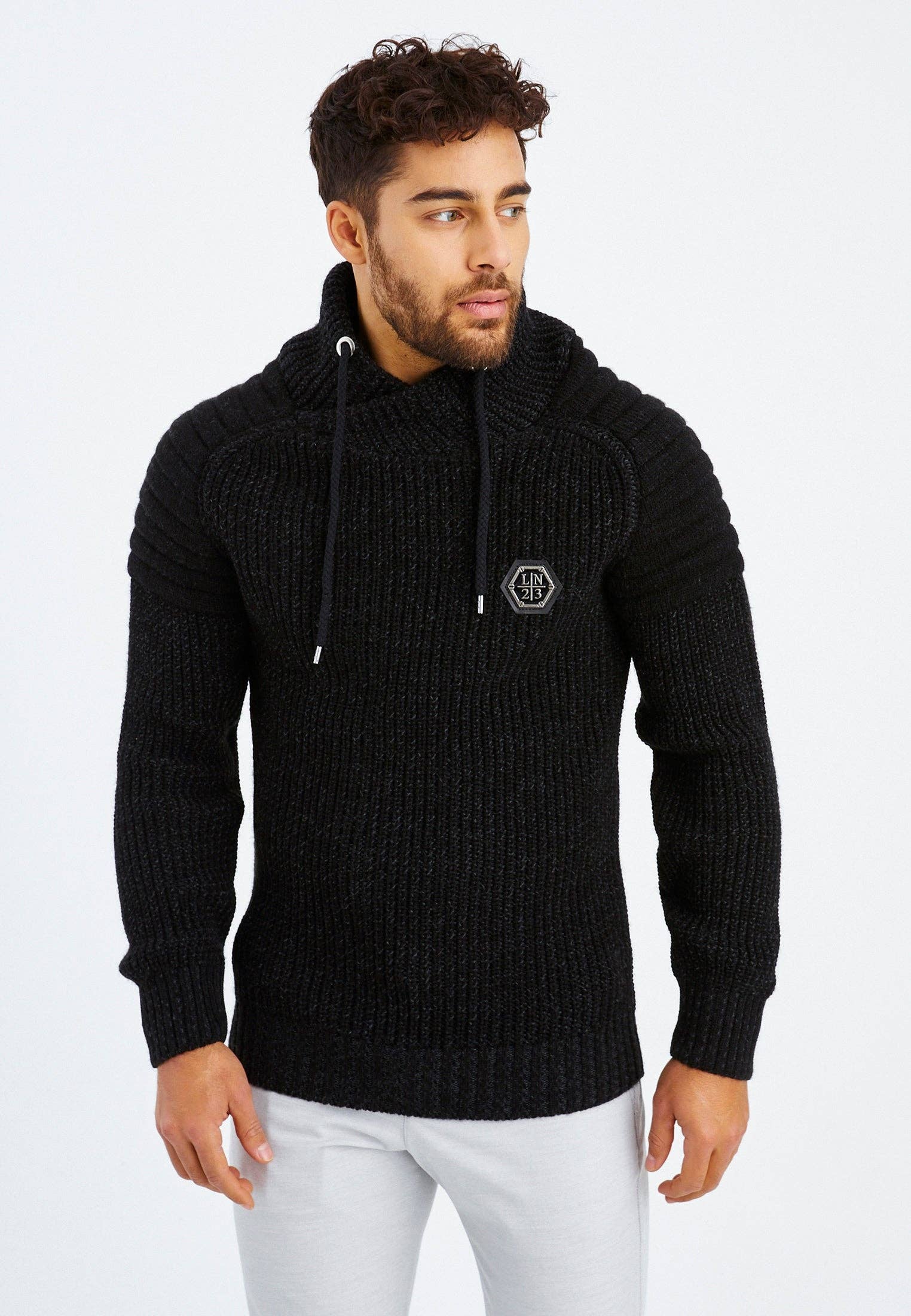 Leif Nelson GmbH - Wholesale Knit Sweater - Men's - Men's Knit Sweater Chunky Knit Shawl Collar LN-52356