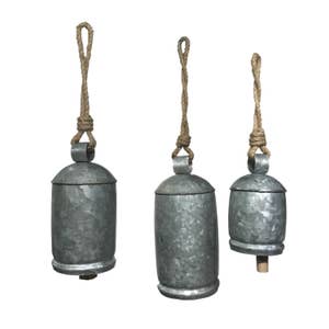 VINTAGE: 4 Cast Iron Bells Decorative Bell Rustic Bell Craft Bells