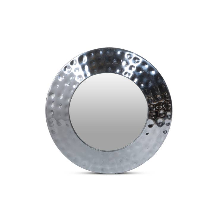 Park Hill Collection - Wholesale Wall Mirror - Park Hill Collection Hammered Pewter Portal Mirror, 11 inch