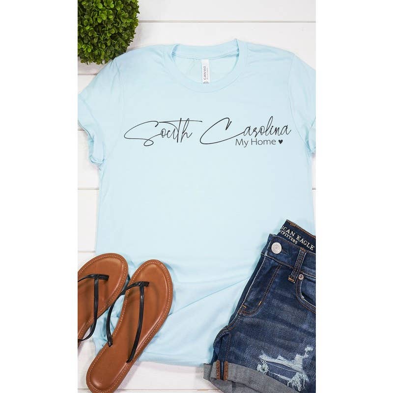 Kissed Apparel – wholesale Screen printed t-shirt – Women′s – South Carolina my home graphic tee6