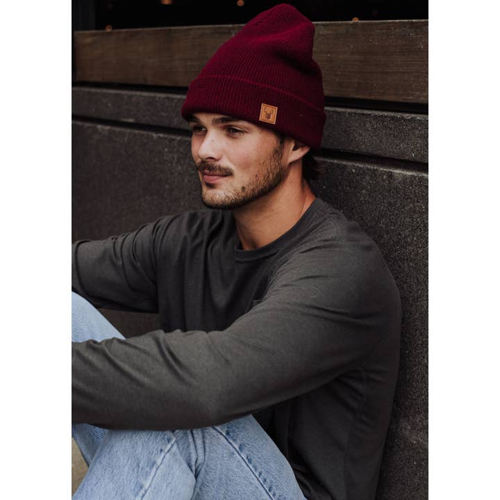 Panache Apparel Co. - Wholesale Beanie - Men's - Burgundy Knit Beanie