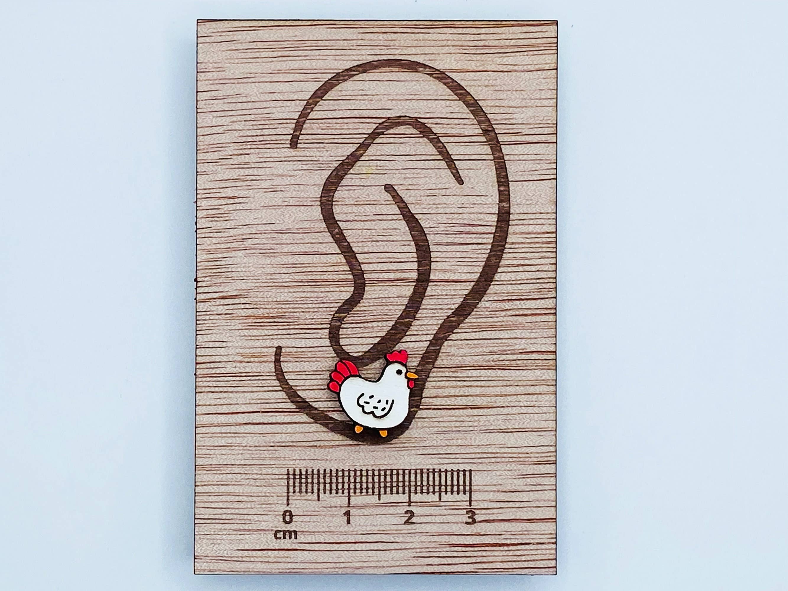 Wacky Wood – Großhandel Ohrstecker – Hühnerohrringe, Tierohrringe1