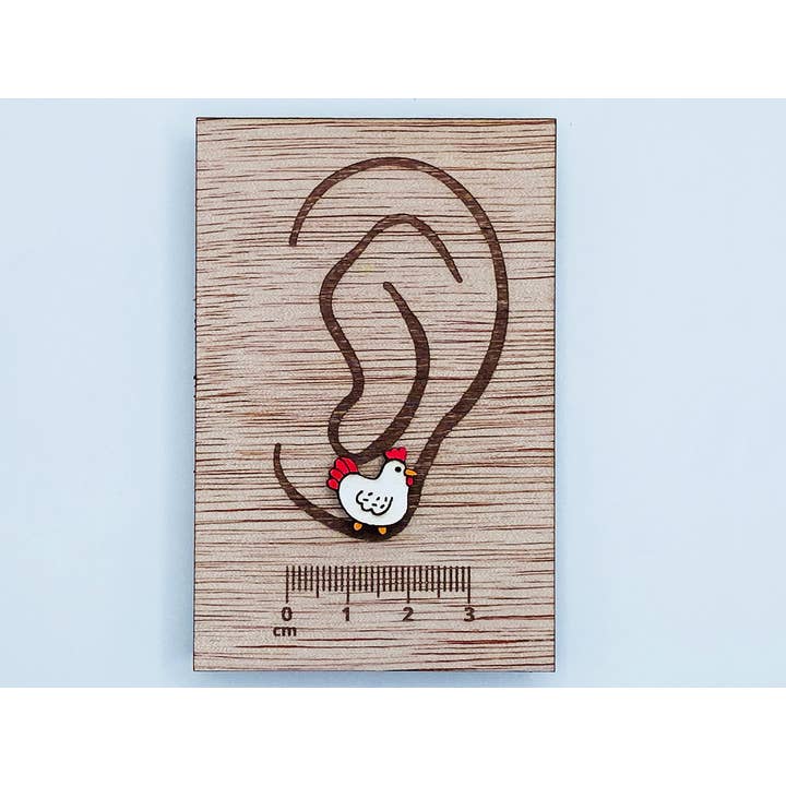 Wacky Wood – wholesale Stud/post earrings – Chicken Earrings, Animal Earrings1
