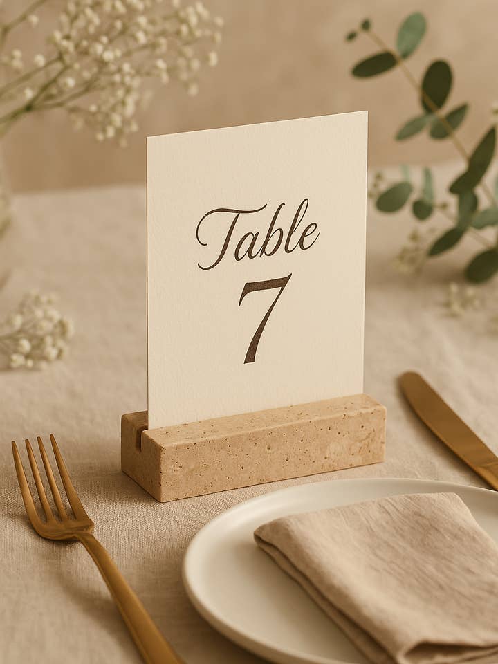 Travertine Card Holder for wholesale by Objects & Heritage